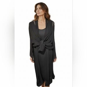 Vintage HARARI 100% Silk Two-Piece Set. Dress With Top –Made in USA | Black | M